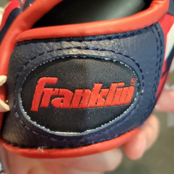 Franklin My first T-Ball Baseball Glove 8" Digitek Red White & Blue Mitt - Picture 3 of 7